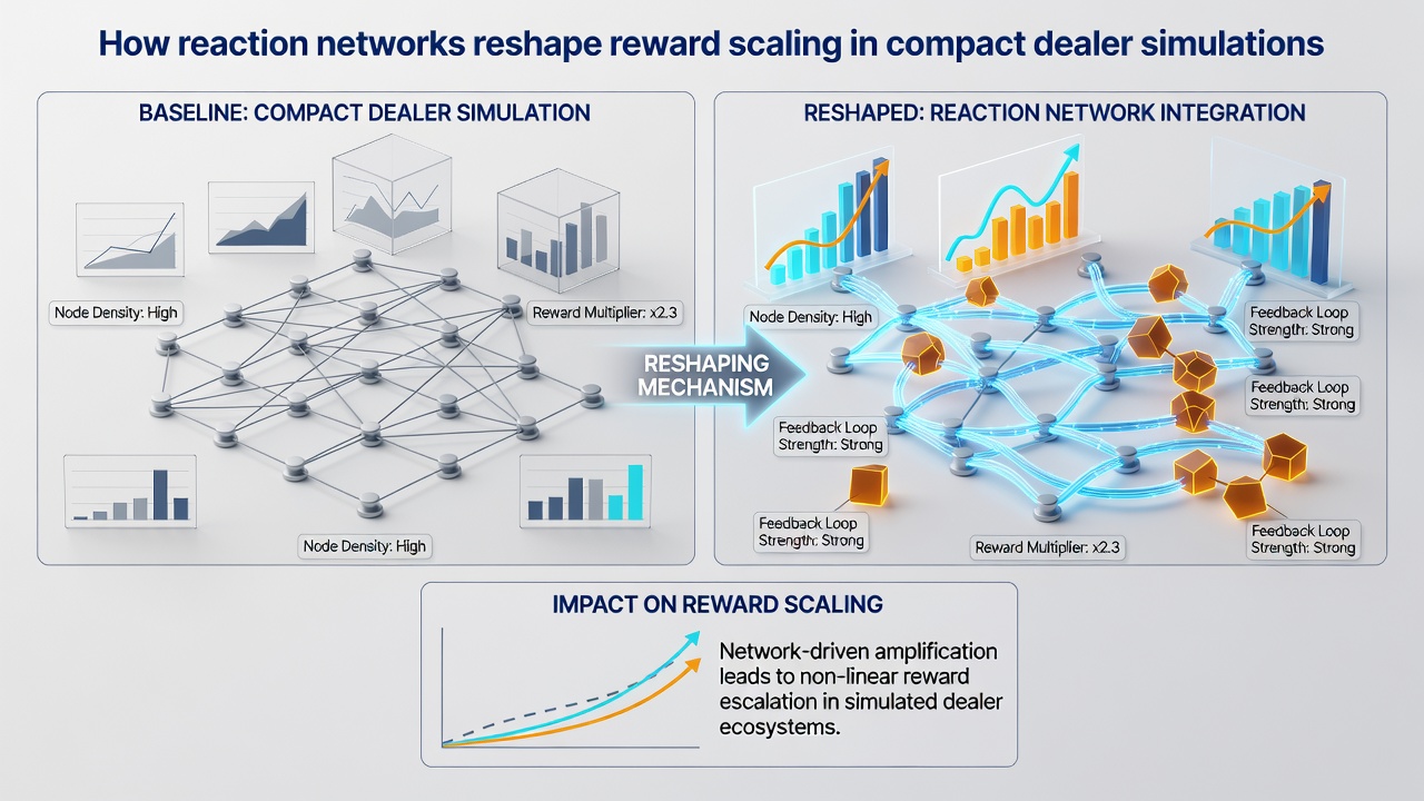 Visualisierung der Belohnungsskalierung durch integrierte Reaktionsnetzwerke in Dealer-Simulationen
