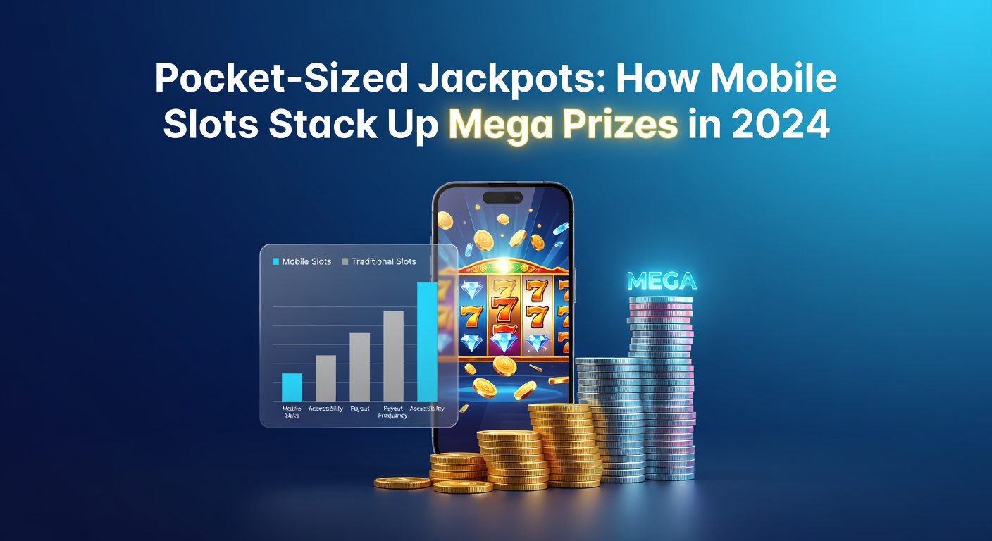 Smartphone mit leuchtendem Slot-Jackpot auf dem Bildschirm, umgeben von Münzen und Symbolen