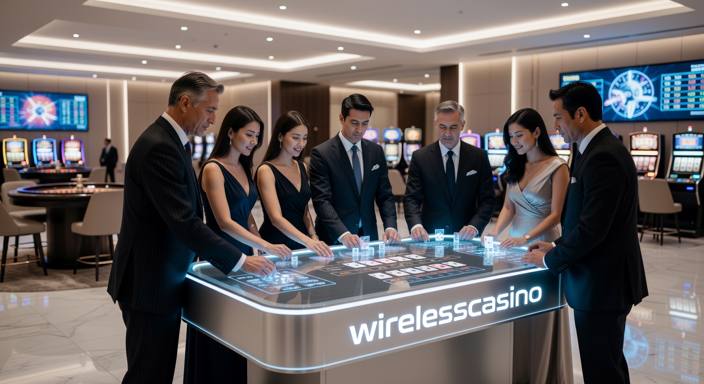 Illustration eines sicheren Datenflusses in einem Wirelesscasino-Netzwerk mit 5G-Symbolen